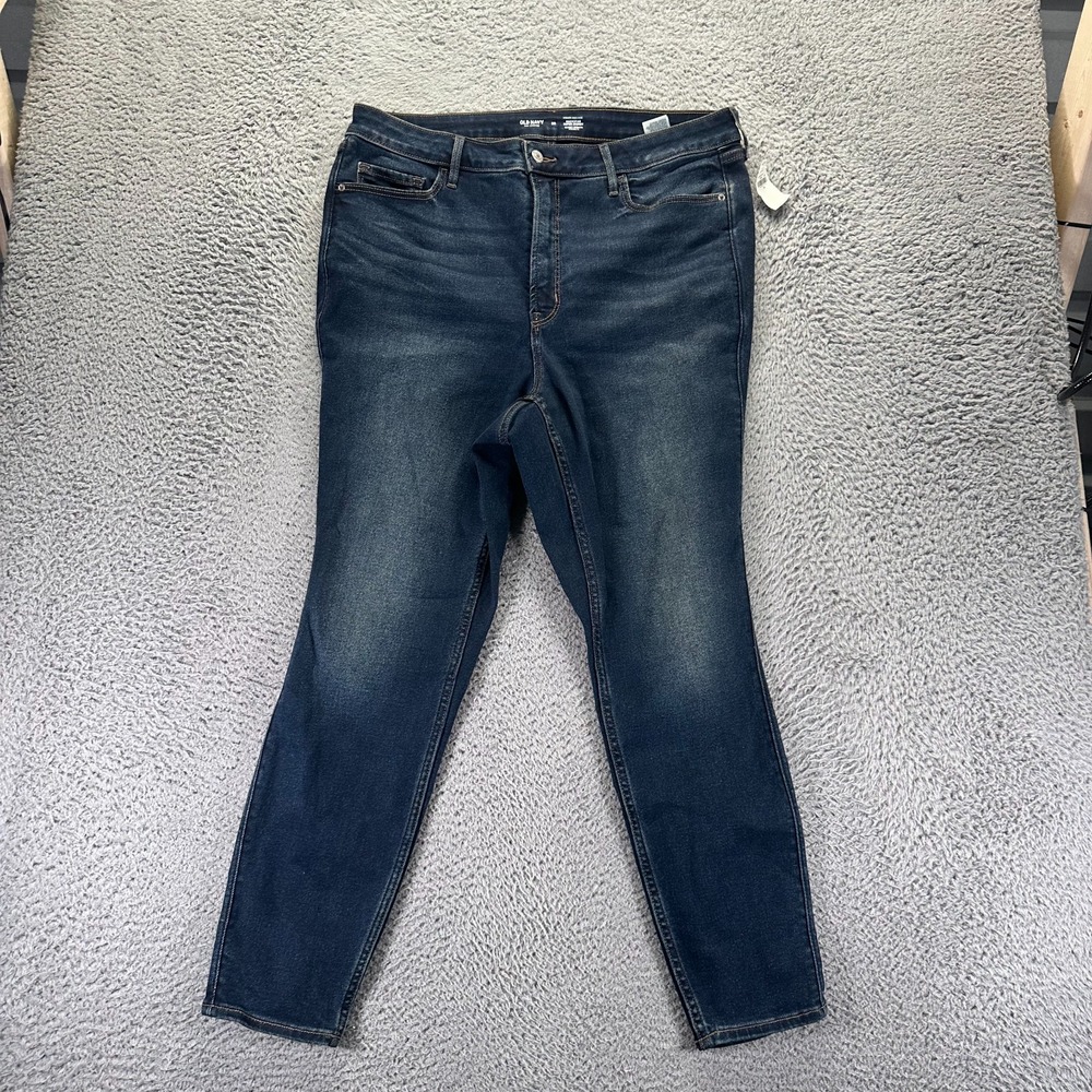 Old Navy Jeans Women's 20 Blue‎ Cotton Denim High Rise Straight Workwear Travel